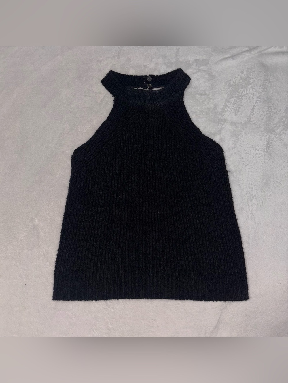 Zara Knit Open Back Black Halter Top Women’s Size Medium